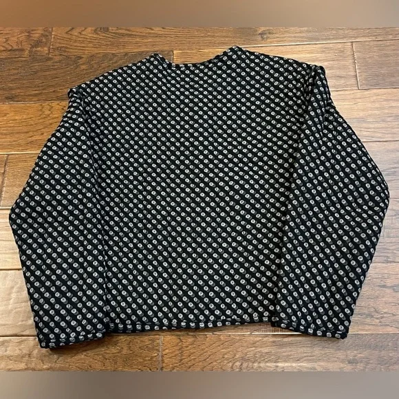 NWT Old Navy Women’s Geo Quilted Bomber Jacket L Black Navy White Zip Up - Picture 6 of 7